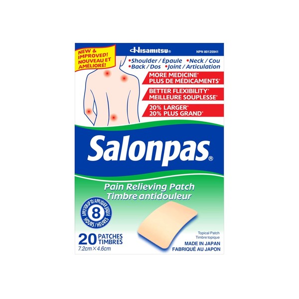 Salonpas Parches Analgésicos – 20 Unidades – Alivio del Dolor