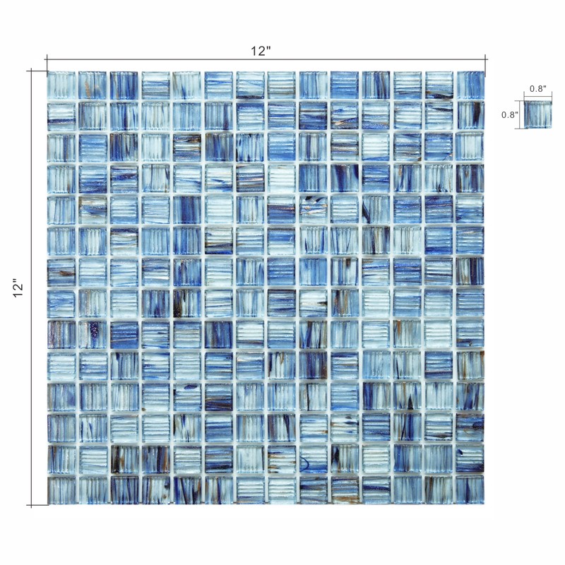 CASAPALACE Peel and Stick Glass Tile, 12" x 12" Light