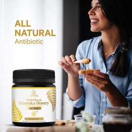 TURNER Certified Raw New Zealand Multifloral Manuka Honey with UAF1000+ (8.8oz/250g) 1000x More Power, Greatest Gift to Support Everyday Wellness, Natural Probiotic, Antioxidant Superfood, 5 Jars