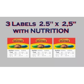 Vendstar 3 pack VENDING MACHINE CANDY LAMINATED (non adhesive) LABELS with NUTRITION