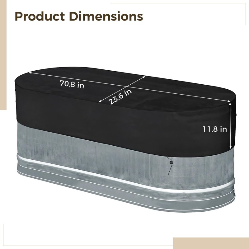 420D 6ft Oxford Cloth Pool Cover for Above Ground Pools,