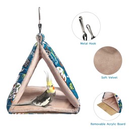Petmolico Bird Nest Shed Hut House, Warm Hanging Hammock Cage Accessories Snuggle Sleeping Bed Hideaway for Parrot Parakeet Cockatiels Cockatoo Lovebird Finch