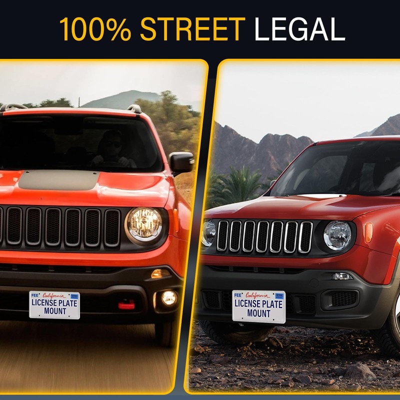 No Drill License Plate Holder Compatible with Jeep Cherokee 2014-2023