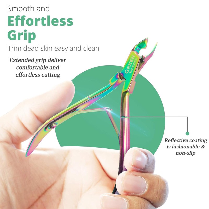 Cuticle Trimmer with Cuticle Pusher Professional Stainless Steel Cuticle Cutter