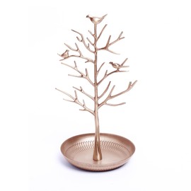 LEUTED Jewellery Stand, Bird Shape Bracelet Stand, Earring Stand, Metal, Chain Stand with Jewellery Tray, Jewellery Holder, Bird Shape, Dressing Table, Decorative Tree for Necklaces, Earrings, Rings