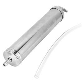 Autojack Manual Vacuum Oil Syringe, 500cc Aluminum Alloy Steel Transfer Suction Hand Syringe Gun Pump Extractor
