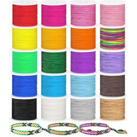 1500Yards Nylon String for Bracelets, BetterJonny 30 Rolls 0.8mm Chinese Knotting Cord Nylon Beading String Thread for Kumihimo Macrame Jewelry Making Friendship Bracelets, 30 Colors