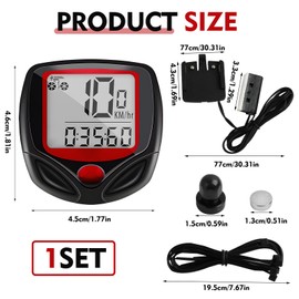 Bicycle Computer Wired LCD Odometer Speedometer, 23 Functions, Waterproof, Speedometer, Bicycle Computer for Road Bike, Easy Installation, Waiting for Various Car Models