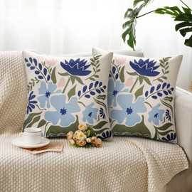 Aisybaklyn Set of 2 Cushion Covers, 45 x 45 cm, Outdoor Cushion Covers, Waterproof Decorative Cushion Covers, Sofa Cushion for Bench Cushion, Spring, Outdoor Cushion, Summer Decorative Cushion Cover,