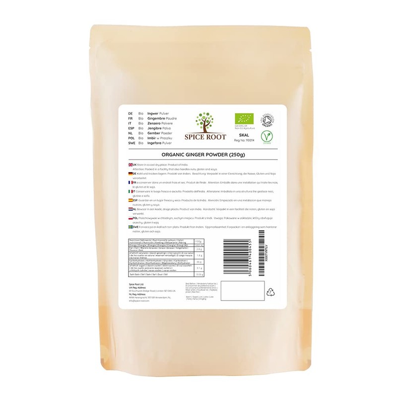 Organic Ginger Powder 250g - Premium Quality, Certified Organic