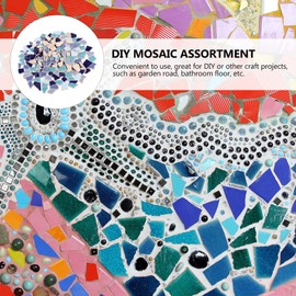 FOMIYES Mosaic Ceramic Stones Mosaic Stones Craft Ceramic DIY Mosaic Stones 200 g Blue Ceramic Mosaic Irregular Craft Material Craft Children Adults Home Decoration China Tiles