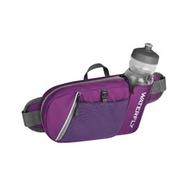 WATERFLY Fanny Pack Waist Bag: Hiking Water Bottle Holder with Strap Waist Pack for Women Men Hydration Hip Packs for Running Walking Traveling-Dark Purple