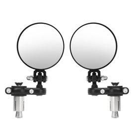 2Pcs Motorcycle Rearview Mirror 3in Round Folding Bar End Side Mirror for 7/8in Diameter Handlebar Motorbike