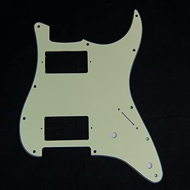 Custom Guitar Pickguard For Strat HH 2-pot Layout, 3ply Mint Green