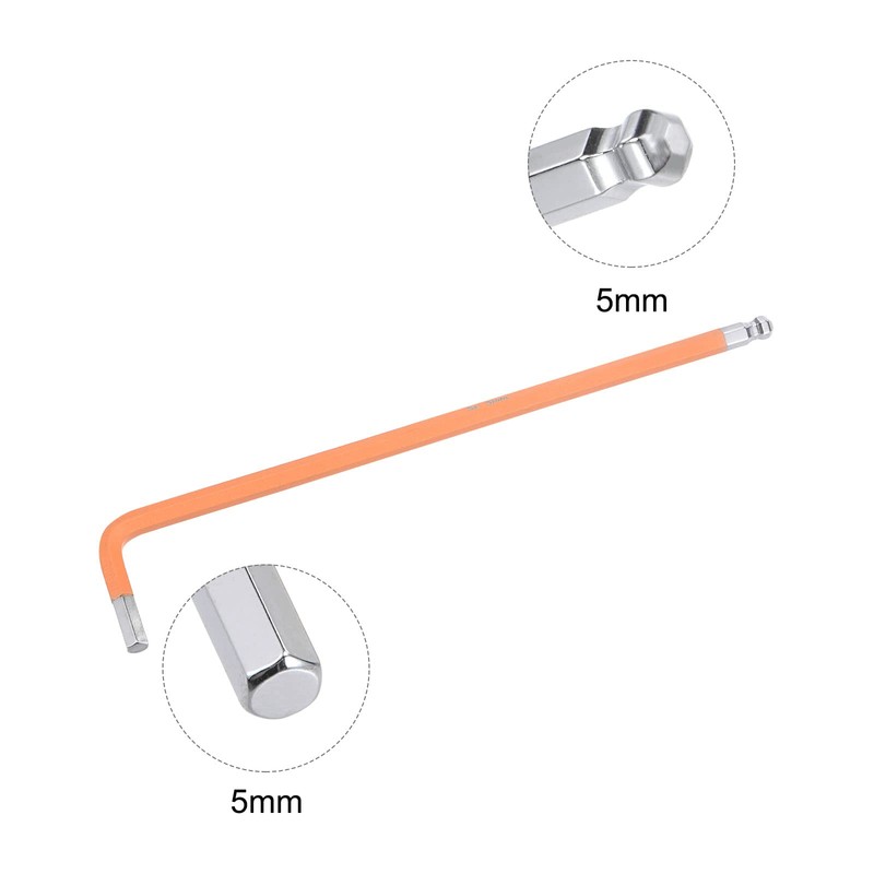 sourcing map 5mm Ball End Hex Key Wrench, L Shaped