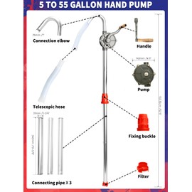 Punmew Drum Pump 5 to 55 Gallon Drum Pump Aluminum Corrosion-Resistant Barrel Pump for Oil Transfer Hand Pump