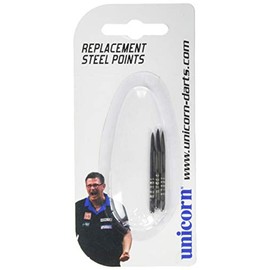 UNICORN Replacement Steel Dart Points | Standard Length 5 Grooves | Black | 3 per Pack