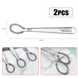 2 Pcs Magic Flat Manual Hand Whisk Stainless Steel Egg Beater Mixer Kitchen Tool, Mini Whisk Spring Coil Wire, Compact,Convenient and Efficient,Coffee Sauce Milk Cooking Baking Beating