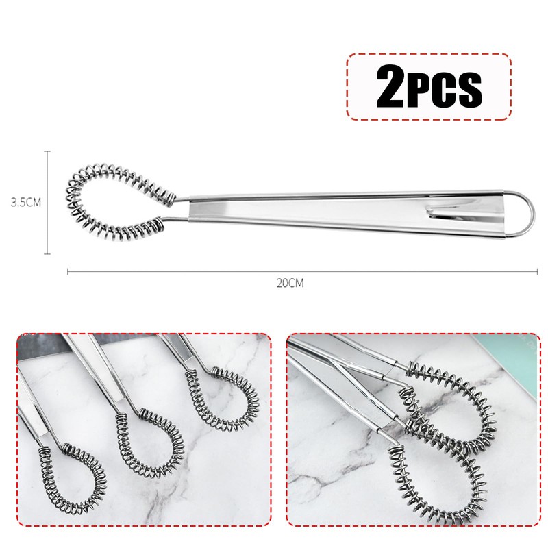 2 Pcs Magic Flat Manual Hand Whisk Stainless Steel Egg
