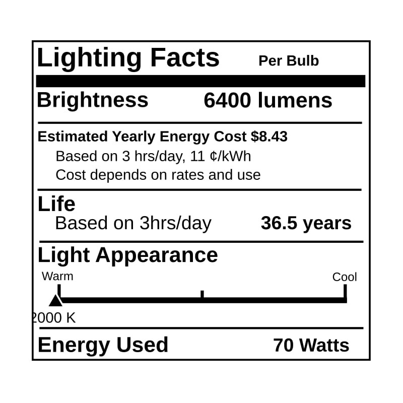 Replacement for GE 19264, LU70/SBY/XL, 70 Watt, High Pressure Sodium