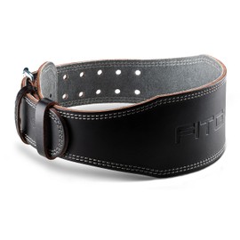 Fitgriff® Cinturón clásico de levantamiento de pesas, 100% piel, para hombre y mujer, cinturón para culturismo, entrenamiento de fuerza, levantamiento de pesas, cinturón clásico de cuero (negro (4