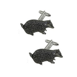 A8 Badger BLACK fine English pewter design cufflinks