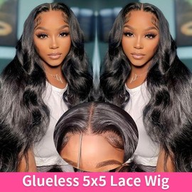 Bling Hair HD 5X5 Glueless Closure Transparent Body Wave Lace Frontal Human Hair Wig 6X4 Glueless Closure HumanHair Wig Ready To Wear Glueless Wig 180 Density WZH - Wig Styles: Glueless 5X5 Wig, Size: 26inch