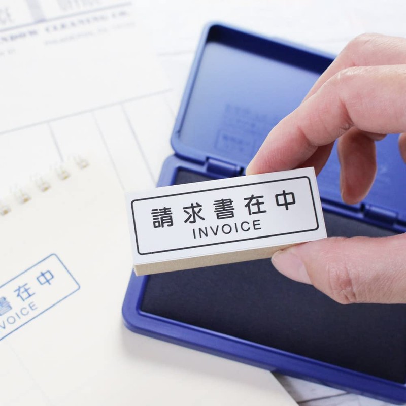 Stamp Cute Stylish Hanko Wooden Rubber Stamp Set Invoice On