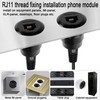 QIANRENON RJ11 Embedded Threaded Fixed Mount Adapter CAT3 RJ11 6P4C