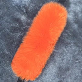 OGLAND 2 Pack 13.4inch Large Fluffy Sheepskin Seat Belt Cover Pad, Fuzzy Wool Seatbelt Cushion for Pacemaker Adults Kids Women Universal Auto, Orange