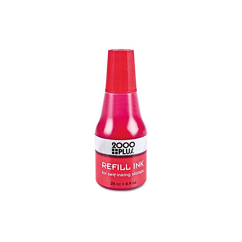 2000 PLUS 032960 Self-Inking Refill Ink, Red, 0.9 oz. Bottle