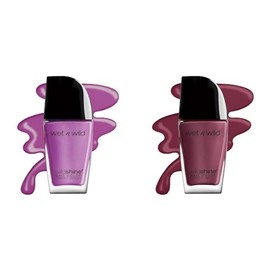wet n wild Wild Shine Nail Polish Light Purple Who is Ultra Violet and Purple Grape Minds Think Alike Nail Color Bundle