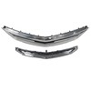 Front Upper and Lower Grille Set Chrome Black 2Pcs Replacement