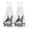 longlugoo Christmas Cat with Tree Hanging Kitchen Dish Towel 2