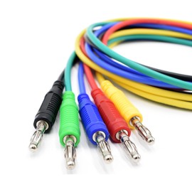 5 Colors 4mm Banana Plug Male to Male Test Leads 14AWG Heavy Duty Jumper Wires Silicone Soft Test Cable for Multimeter Electrical Testing 20A 3Ft
