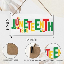 1865 Juneteenth Decorations Outdoor June 19th Freedom Day Party Decor African American Festival Celebration Sign Black History Sign for Door 12 x 6 inches