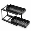2-Tier Pull-Out Under Sink Organizer - Black Sliding Storage Rack