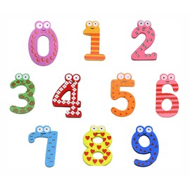 PENTA ANGEL 10Pcs Wooden Magnets Fridge Numbers Large Cute Wood Magnetic Refrigerator Whiteboard Fridge Magnets for Home Office