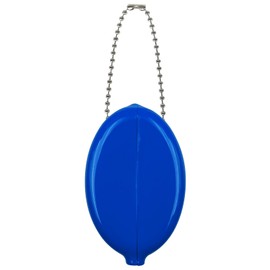 DEEZOMO Oval Squeeze Coin Holders - Coin Purse for Women Colorful with Chain for Men Women Shopping Traveling Popular Color (Blue)