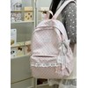 Polka Dot Backpack, Y2K Lace Aesthetic Canvas Daypack with Bow