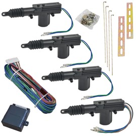 ROOOCYY Central Lock Kit Central Lock Actuator 12V Universal Car Keyless Security 4-Door Set