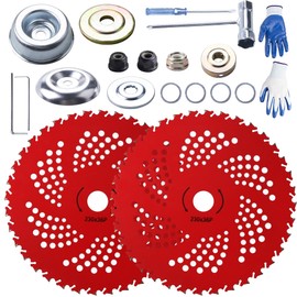 Gashwer 2 Pack 9" x36T Carbide Tipped Tip Brush Cutter Weed Eater Blades with Universal Adapter Kit for Brush Cutter, Trimmer, Weed Eater, Compatible with Husqvarna, Stihl, Fsx, and More