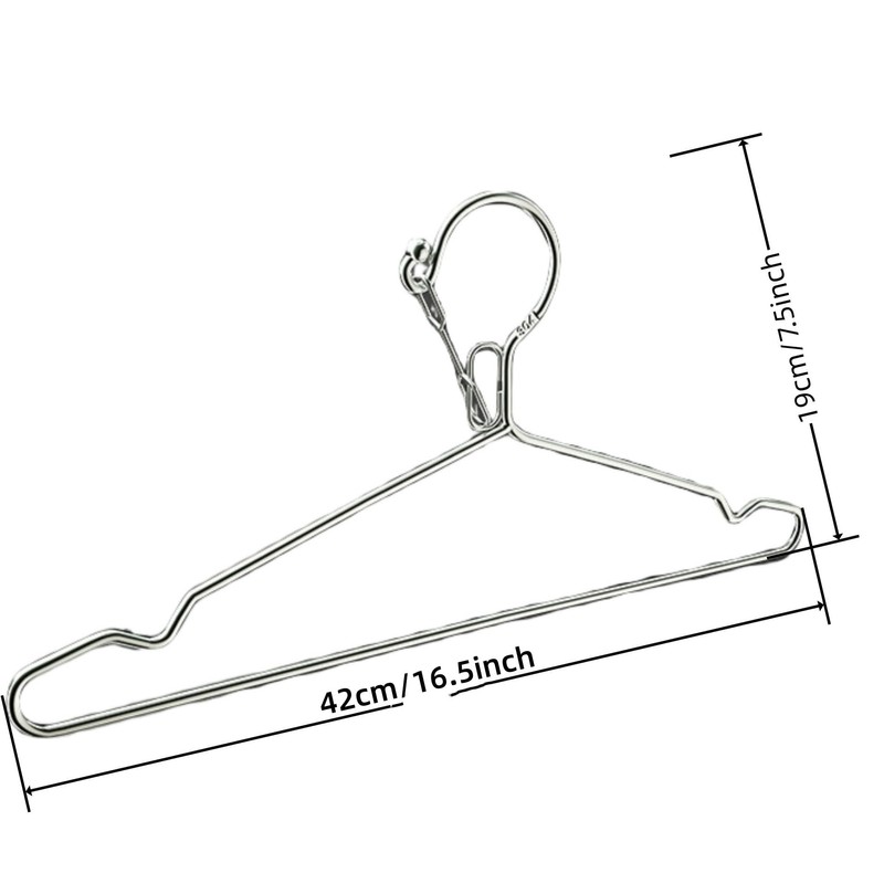 16.5” wire hanger 4mm lockable hangers 10Pack Stainless Steel Slim