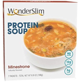 WonderSlim Protein Soup, Minestrone Soup - 90 Calories, 3g Sugar, 12g Protein (7ct)