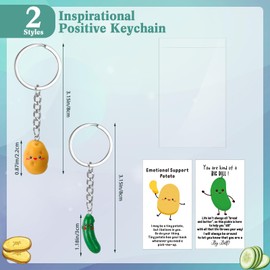 Marsui 100 Pcs Bulk Gifts Positive Potato Pickle Keychain End of Year Student Gifts Graduation 2025 Small Employee Appreciation (Classic)