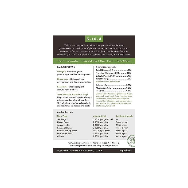 Grace nnvg Trifecta+ 5-10-4 Organic All Purpose Plant, Flower and