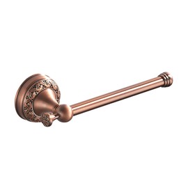 Red Copper Bath Roll Toilet Paper Holder, Wall Mounted Red Bathroom Hardware Accessories, Pattern Carving Design
