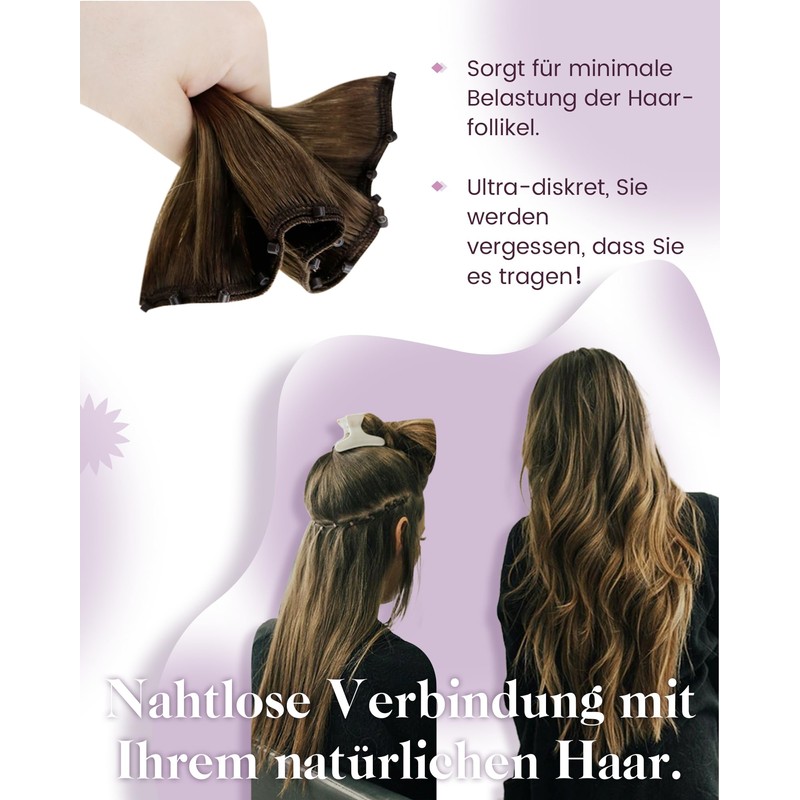 LaaVoo Microbead Real Hair Extensions Brown Blonde 45 cm Micro