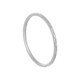 JchEnye Women's Girls Silver Ring, Silver Ring Band, 1 mm Geometric Diamond Cut Surface Engagement Promise Finger Ring, Size 57, Stainless Steel, No Gemstone