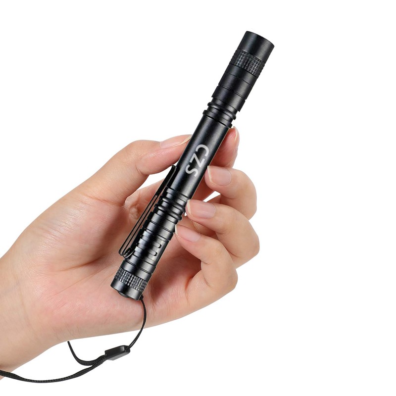 CZS LED Flashlight Penlight 1000 Lumens Battery-Powered Handheld Pen Light